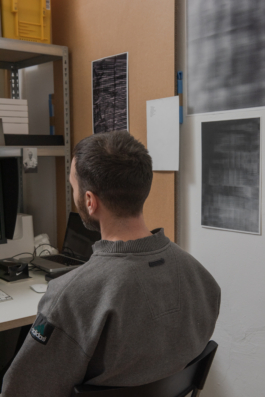  Detail shot of Tobias Kappel at his working station at his Studio in Berlin