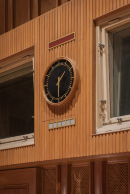  Close up to the clock of the Studio 2 at Funkhaus Berlin